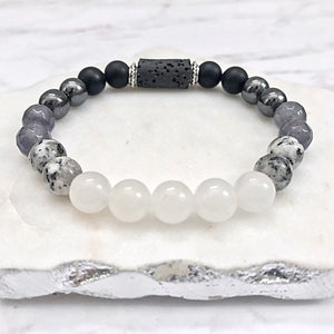 LIVE BY THE MOON (Moon Phase)  Gemstone & Lava Bead Diffuser Bracelet